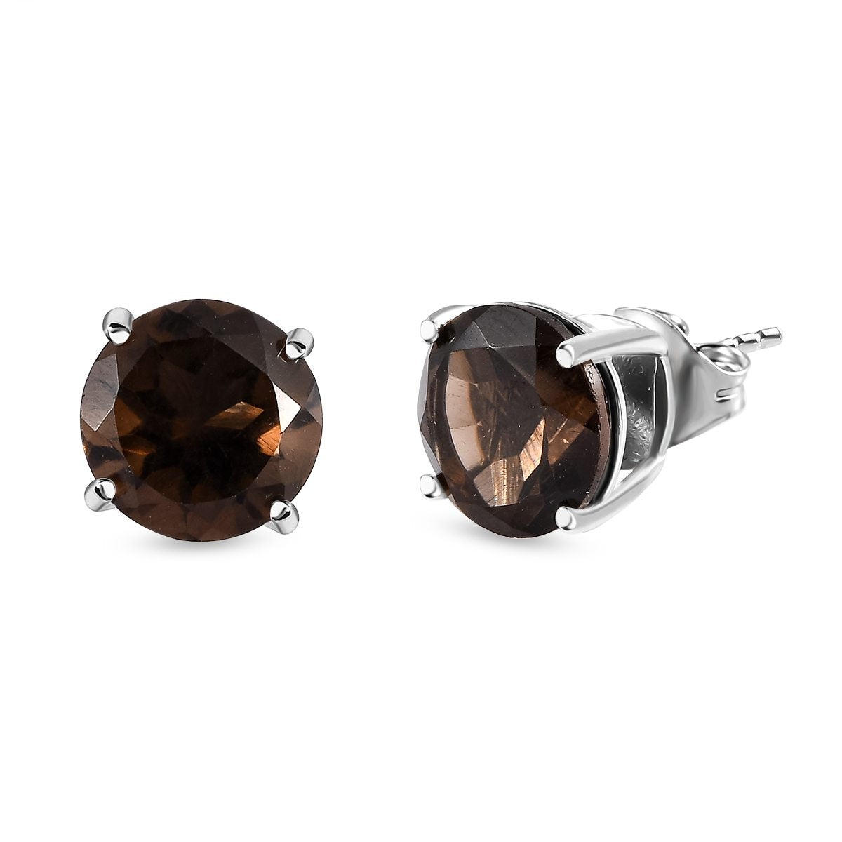 Rauchquarz Ohrringe, 925 Silber platiniert ca. 4,55 ct