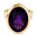 Afrikanischer Amethyst Ring, 925 Silber Gelbgold Vermeil (Größe 17.00) ca. 16.54 ct