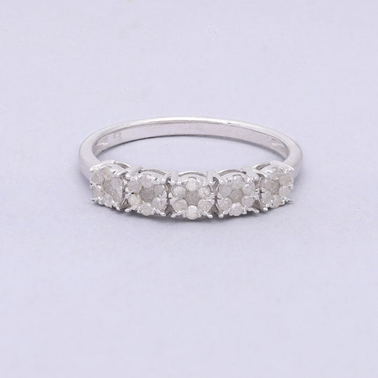 Weißer Diamant Ring, 925 Silber platiniert, (Größe 21.00), ca. 0.50 ct