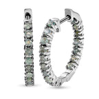 Alexandrit Creolen, 925 Silber platiniert ca. 1.39 ct