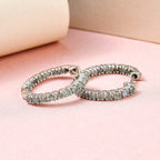 Alexandrit Creolen, 925 Silber platiniert ca. 1.39 ct