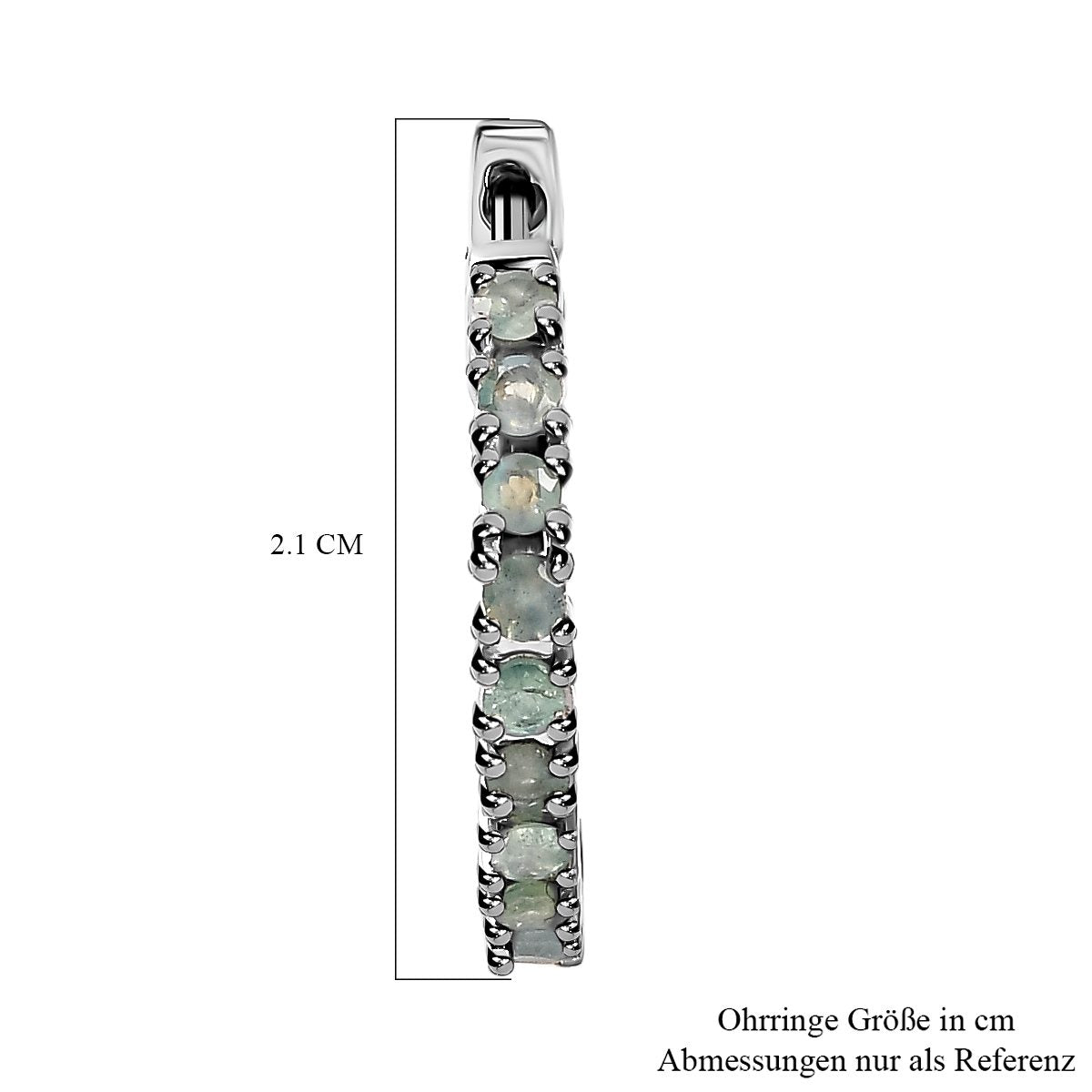 Alexandrit Creolen, 925 Silber platiniert ca. 1.39 ct