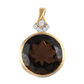 Rauchquarz und weißer Zirkon-Anhänger - 12,11 ct.