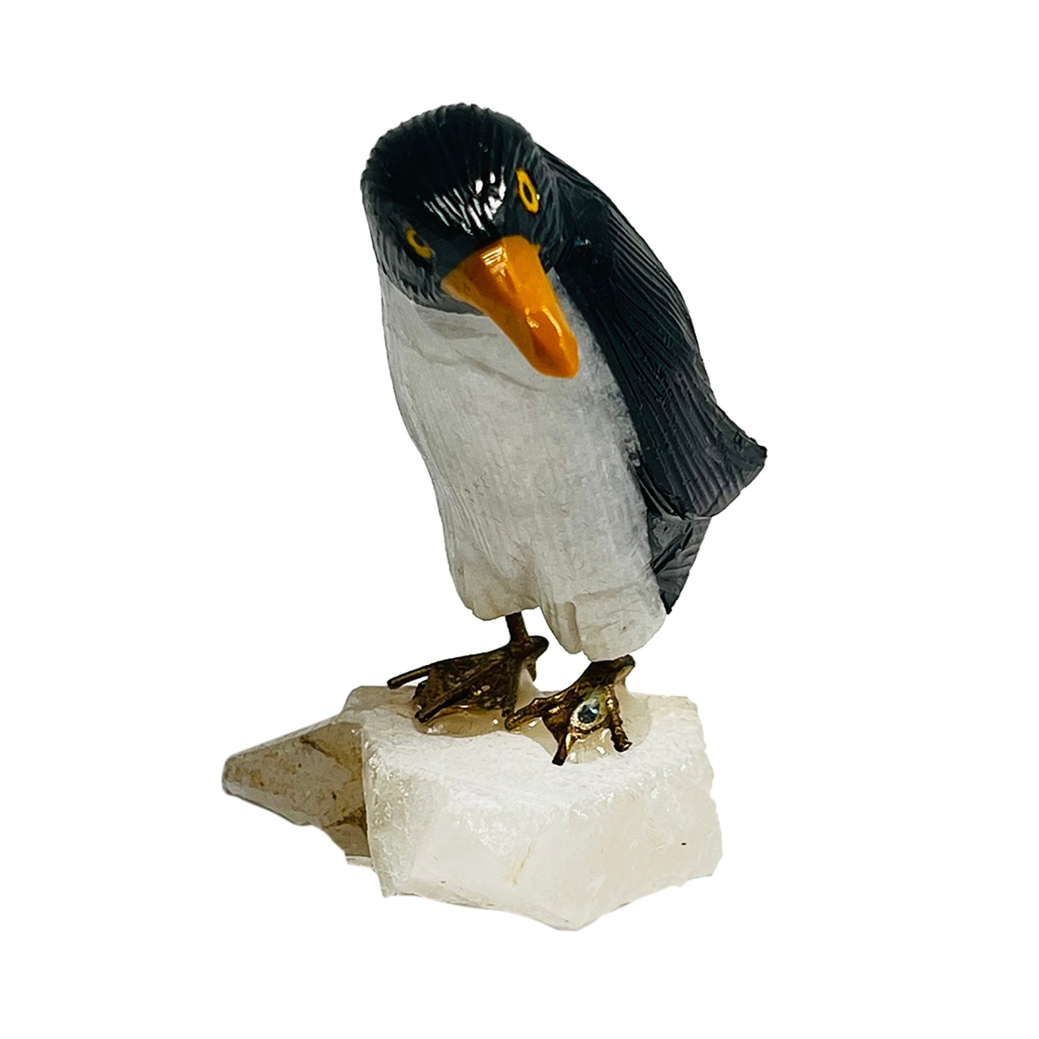 Gem Crystal Kollektion - Pinguin Figurine, handgeschnitzt, 5cm  - schwarz - S, ca. 350 cts.