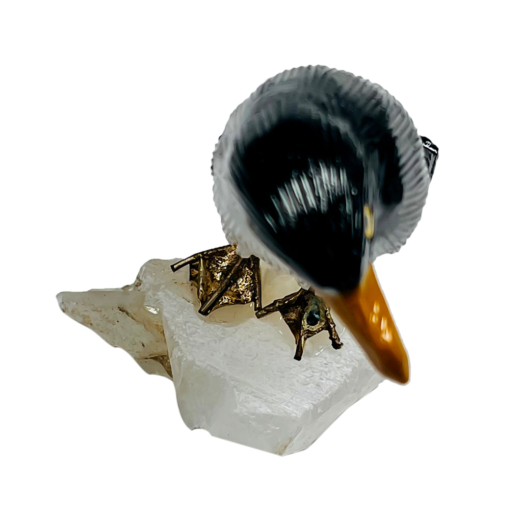Gem Crystal Kollektion - Pinguin Figurine, handgeschnitzt, 5cm  - schwarz - S, ca. 350 cts.