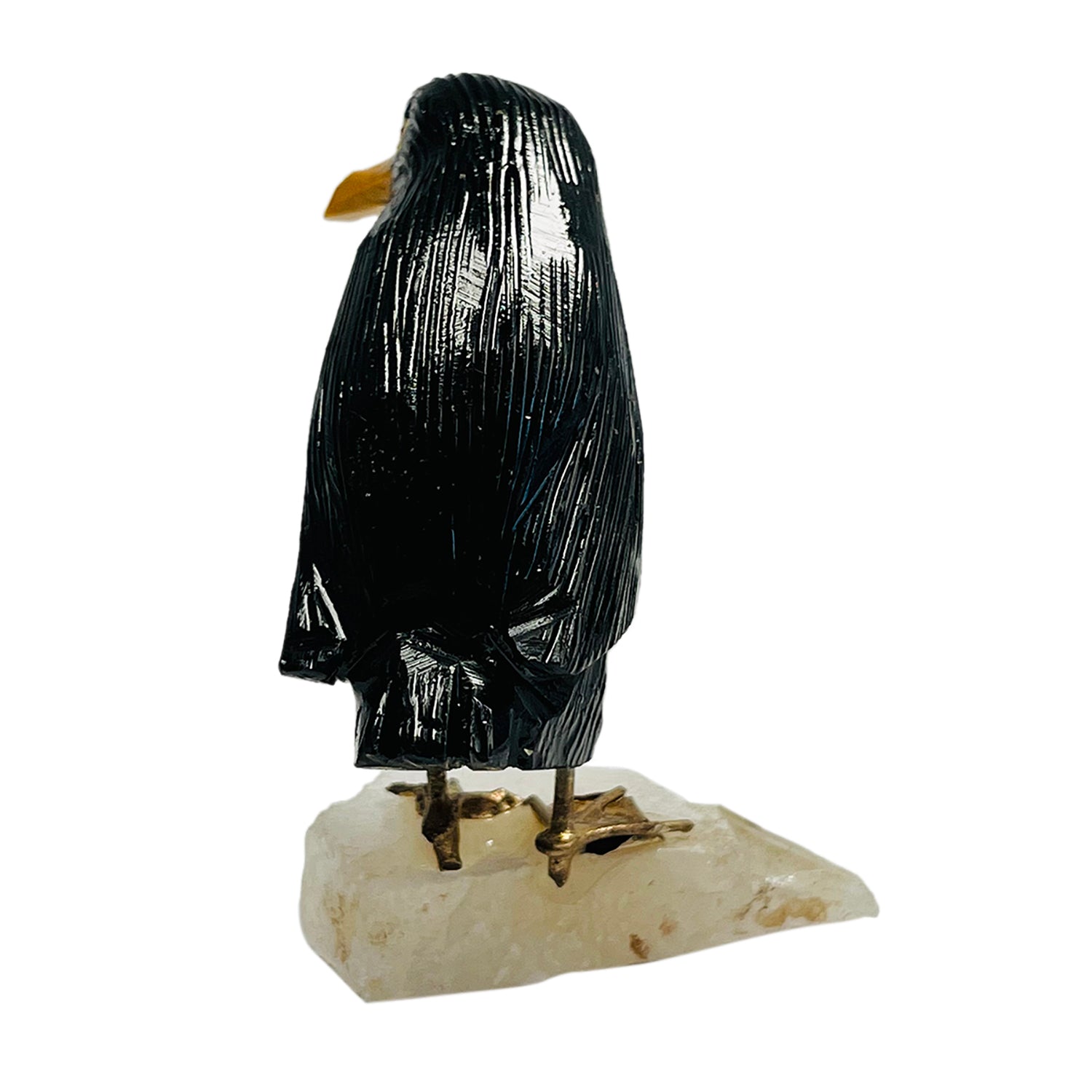 Gem Crystal Kollektion - Pinguin Figurine, handgeschnitzt, 5cm  - schwarz - S, ca. 350 cts.