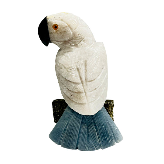Gem Crystal Kollektion - Kakadu Figur, handgeschnitzt, 7 cm, Weiß - M, ca. 1000 cts.