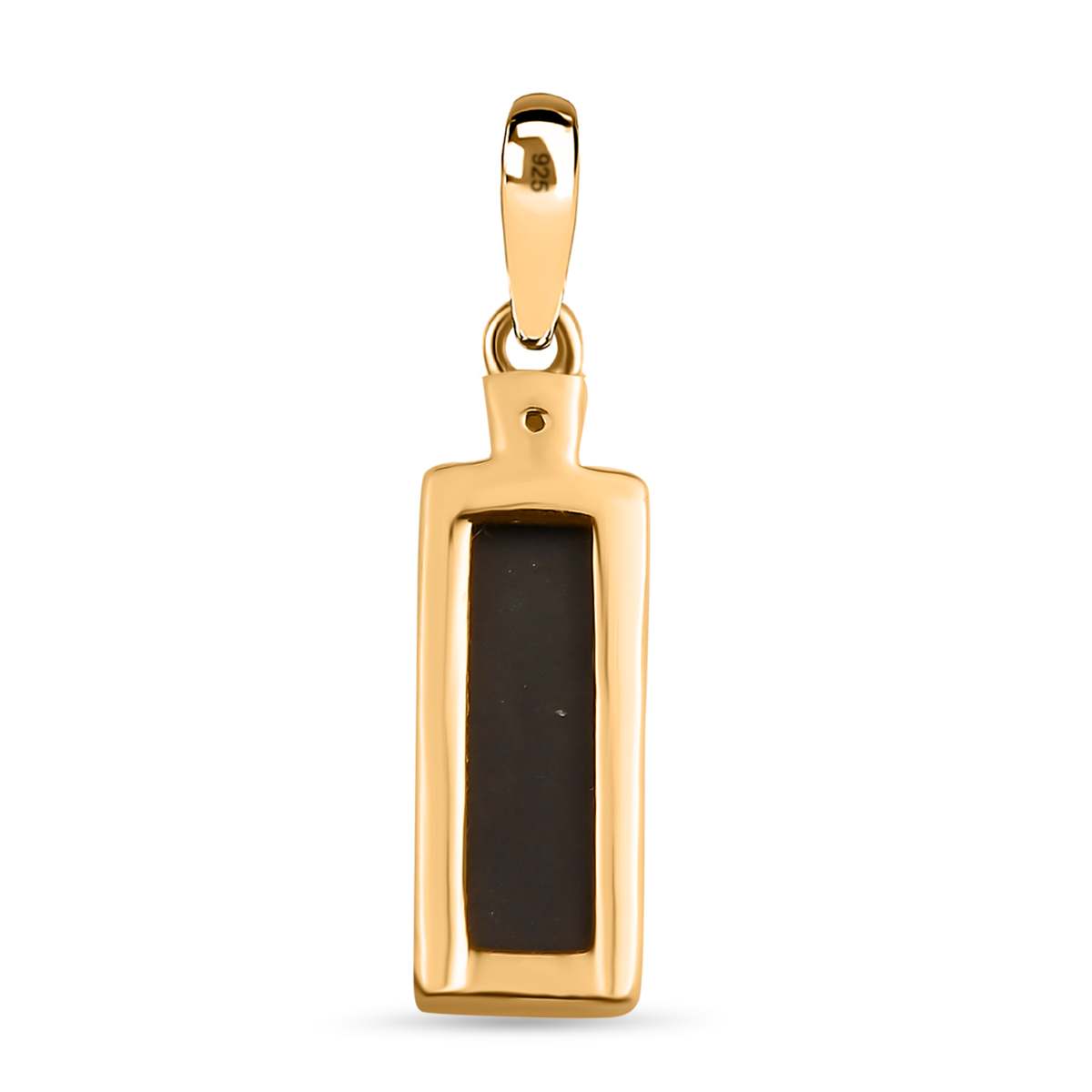 Kanadischer Ammolit, weißer Diamant Anhänger, 925 Silber Gelbgold Vermeil, ca. 2.12 ct
