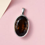 Rauchquarz Anhänger, 925 Silber platiniert ca. 45.12 ct