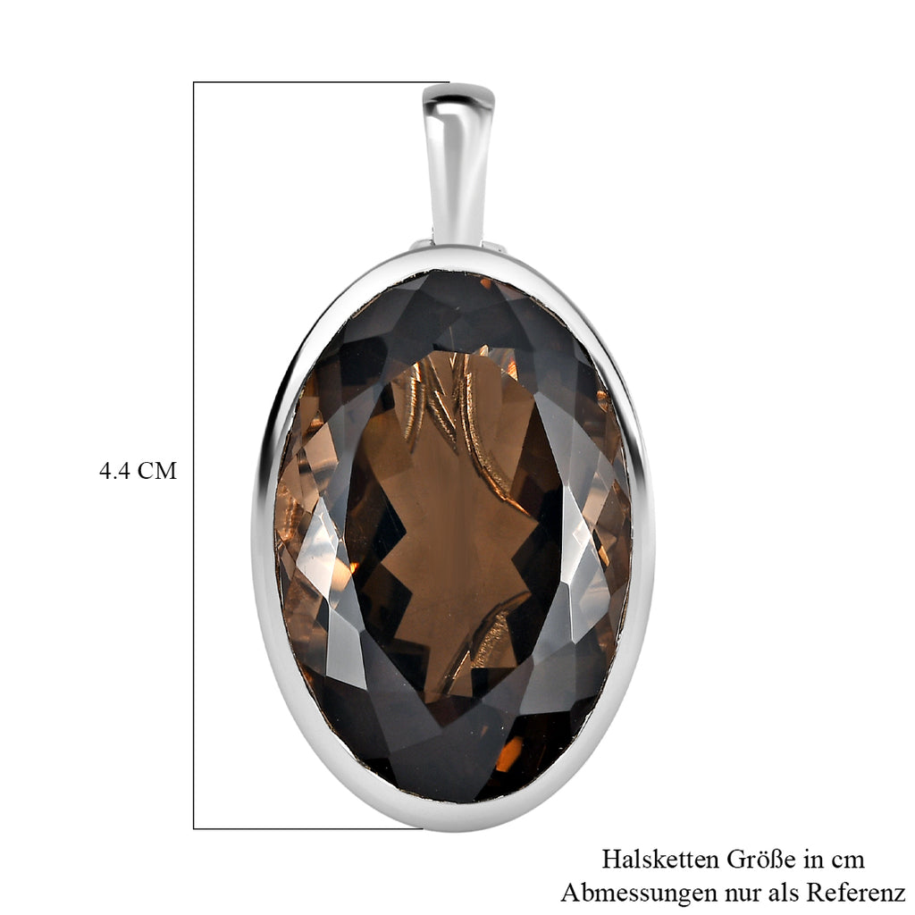 Rauchquarz Anhänger, 925 Silber platiniert ca. 45.12 ct