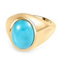 Amerikanischer, natürlicher Sleeping Beauty Türkis Ring, 925 Silber Gelbgold Vermeil (Größe 17.00) ca. 5.26 ct