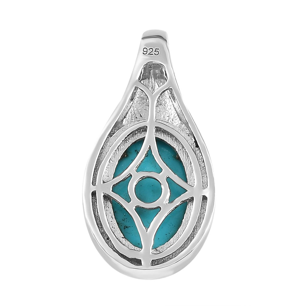 Amerikanischer, natürlicher Sleeping Beauty Türkis Anhänger, 925 Silber platiniert ca. 4,90 ct