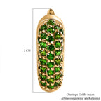 Natürliche Chromdiopsid Ohrringe, 925 Silber vergoldet ca. 3.12 ct