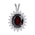 Natürlicher Mosambik Granat und weißer Zirkon-Anhänger - 5,36 ct.