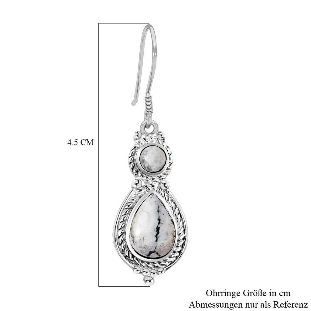 Weiße Büffel Ohrringe, 925 Silber platiniert ca. 4.64 ct