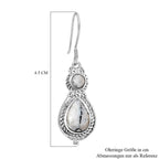 Weiße Büffel Ohrringe, 925 Silber platiniert ca. 4.64 ct