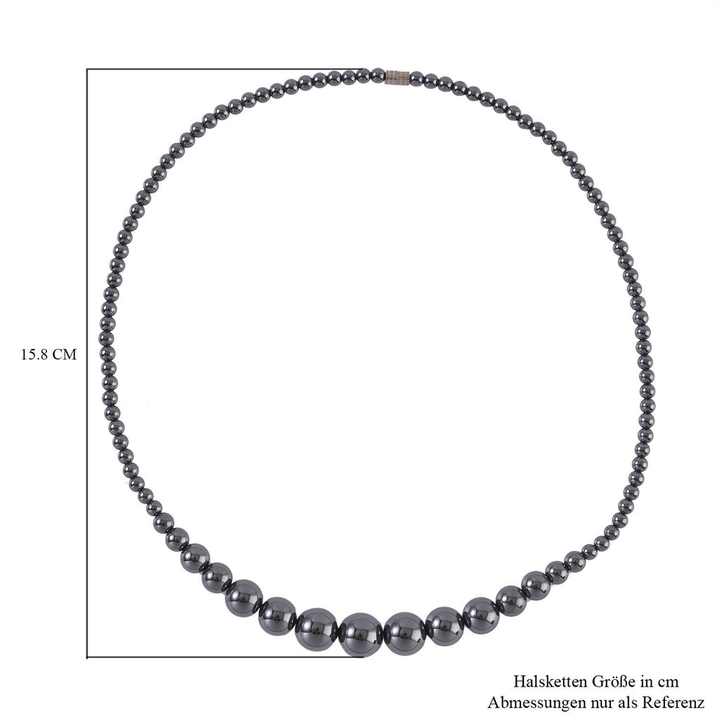 Hämatit Halskette, 50 cm, silberfarben ca. 325.00 ct