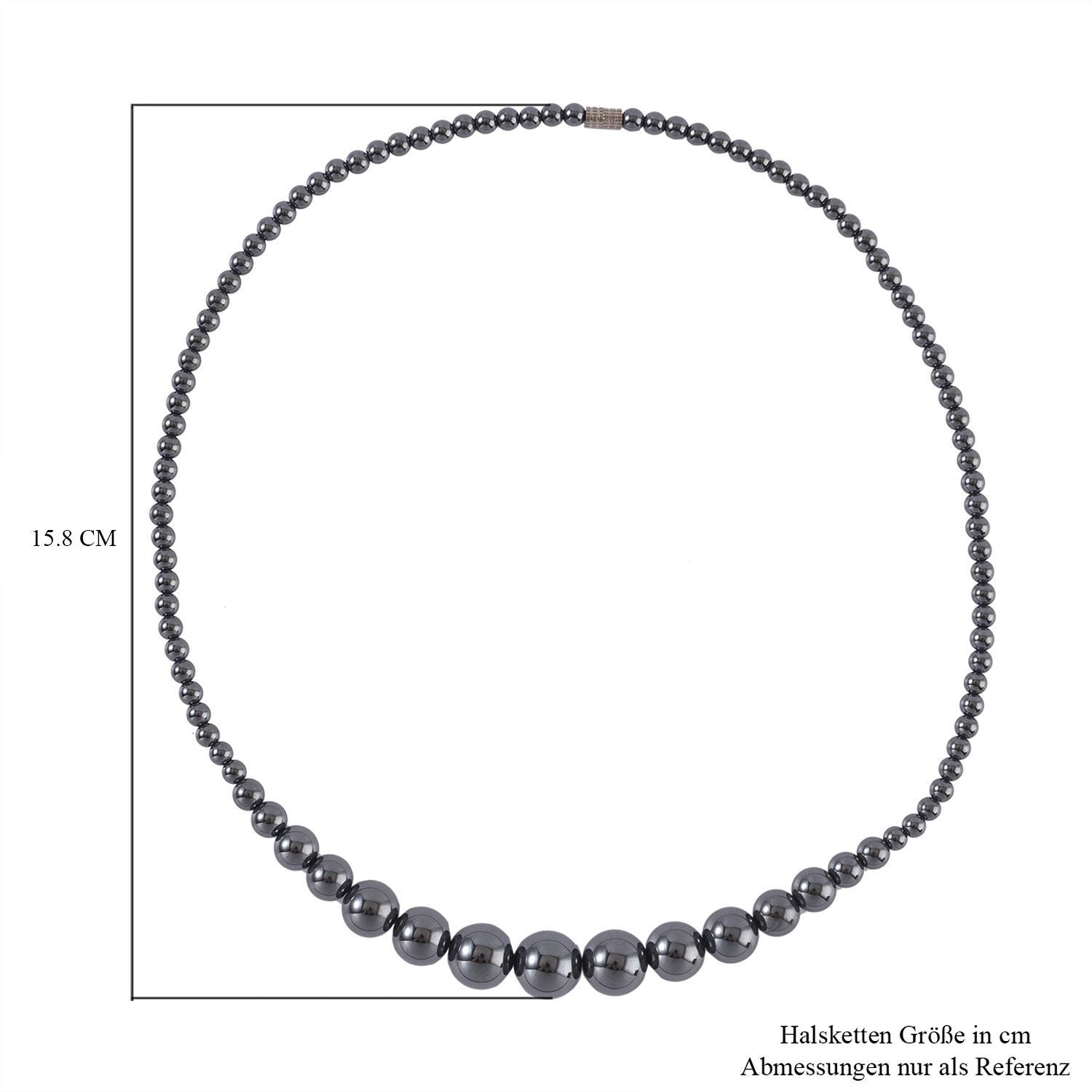 Hämatit Halskette, 50 cm, silberfarben ca. 325.00 ct
