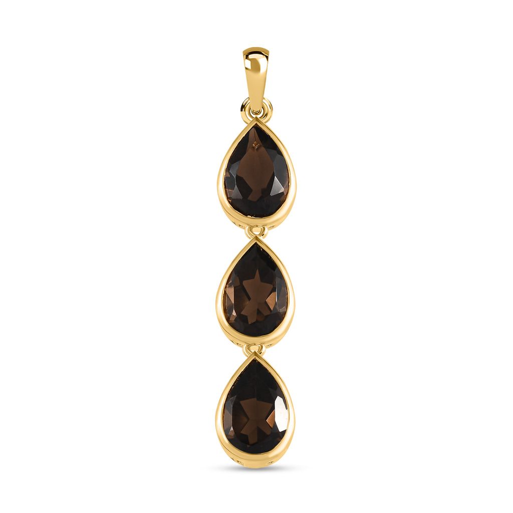 Rauchquarz Anhänger, 925 Silber vergoldet ca. 9,18 ct
