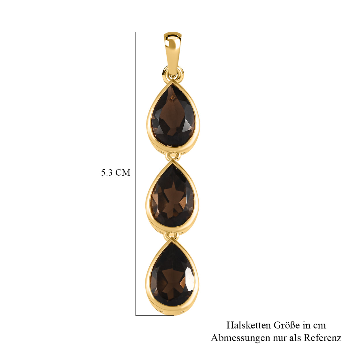 Rauchquarz Anhänger, 925 Silber vergoldet ca. 9,18 ct