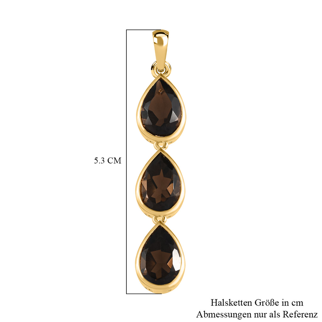 Rauchquarz Anhänger, 925 Silber vergoldet ca. 9,18 ct
