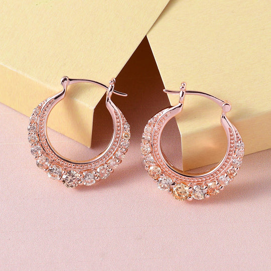 Mehrfarbig, Gelbe Zirkonia Ohrringe, Messing platiniert ca. 4.08 ct