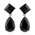 Schwarze Spinell Ohrringe, 925 Silber platiniert, ca. 20,70 ct