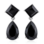 Schwarze Spinell Ohrringe, 925 Silber platiniert ca. 20,70 ct