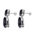 Schwarze Spinell Ohrringe, 925 Silber platiniert ca. 20,70 ct