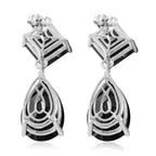 Schwarze Spinell Ohrringe, 925 Silber platiniert ca. 20,70 ct