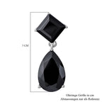 Schwarze Spinell Ohrringe, 925 Silber platiniert ca. 20,70 ct