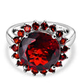 Natürlicher Mosambik Granat Ring, 925 Silber platiniert (Größe 17.00) ca. 9,27 ct