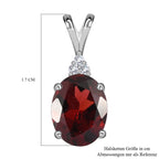 Roter Granat, weißer Zirkon Anhänger, 925 Silber, ca. 2.10 ct
