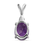 Afrikanischer Amethyst, weißer Zirkon Anhänger, 925 Silber, ca. 1.69 ct