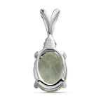 Prasiolith, weißer Zirkon Anhänger, 925 Silber, ca. 1.84 ct
