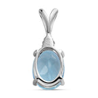 Himmelblauer Topas, weißer Zirkon Anhänger, 925 Silber, ca. 2,21 ct