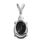 Schwarzer Spinell, weißer Zirkon Anhänger, 925 Silber, ca. 1.89 ct