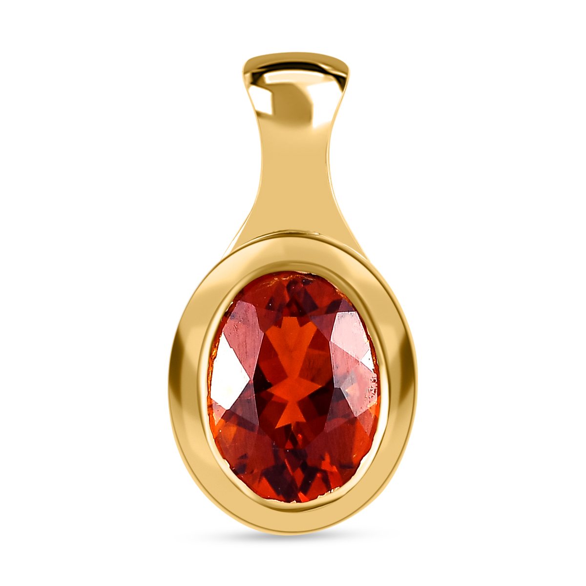 Kirsch Citrin Anhänger, 925 Silber Gelbgold Vermeil ca. 1,60 ct