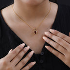 Kirsch Citrin Anhänger, 925 Silber Gelbgold Vermeil ca. 1,60 ct