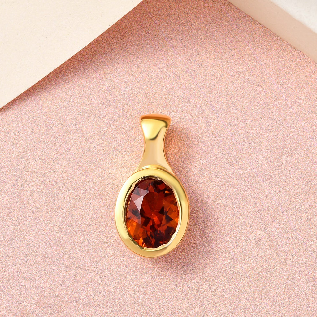 Kirsch Citrin Anhänger, 925 Silber Gelbgold Vermeil ca. 1,60 ct