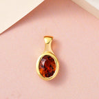 Kirsch Citrin Anhänger, 925 Silber Gelbgold Vermeil ca. 1,60 ct