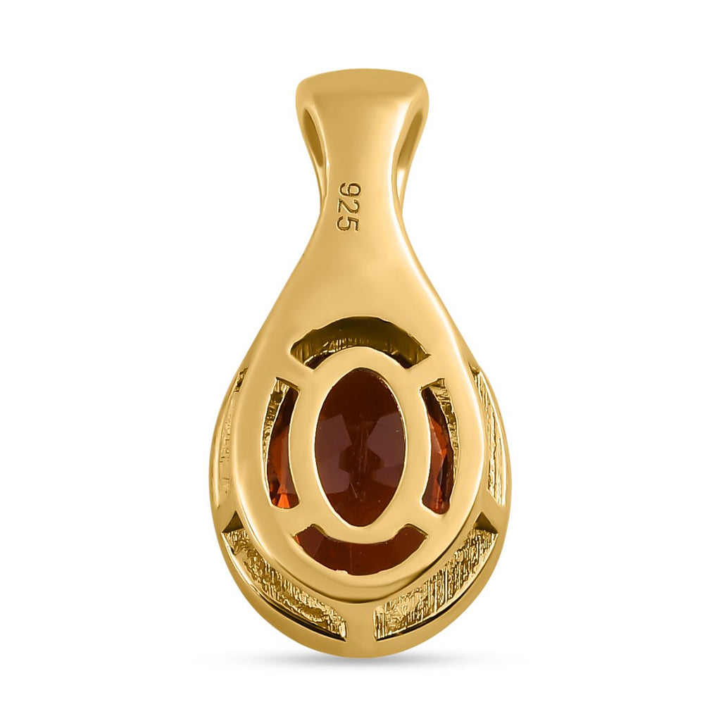 Kirsch Citrin Anhänger, 925 Silber Gelbgold Vermeil ca. 1,60 ct