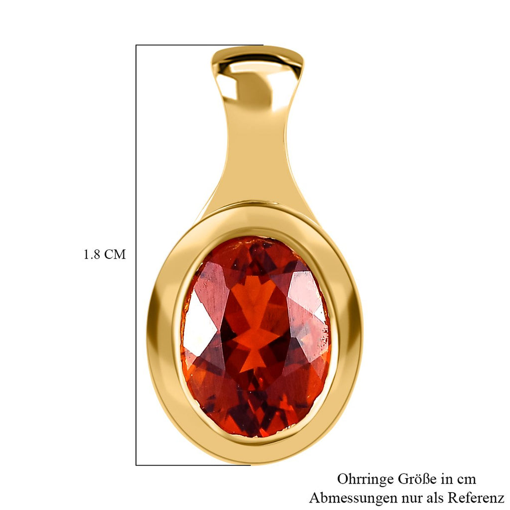 Kirsch Citrin Anhänger, 925 Silber Gelbgold Vermeil ca. 1,60 ct