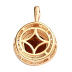 Kirsch Citrin und weißer Zirkon Anhänger, 925 Silber vergoldet ca. 2,30 ct