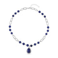 Lapislazuli Collier, ca. 45 cm, silberfarben ca. 83,00 ct