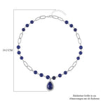 Lapislazuli Collier, ca. 45 cm, silberfarben ca. 83,00 ct