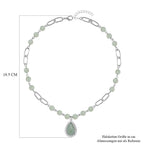 Grünes Aventurin Collier, ca. 45 cm, silberfarben ca. 83.00 ct