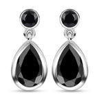 Schwarze Spinell Ohrringe, 925 Silber platiniert ca. 12,38 ct
