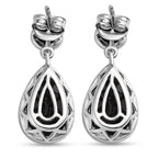 Schwarze Spinell Ohrringe, 925 Silber platiniert ca. 12,38 ct
