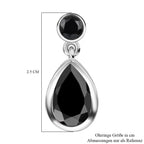 Schwarze Spinell Ohrringe, 925 Silber platiniert ca. 12,38 ct